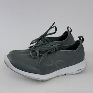 Women's Oofos OOmg Sport LS Low Shoe Olive Green Size 7.5